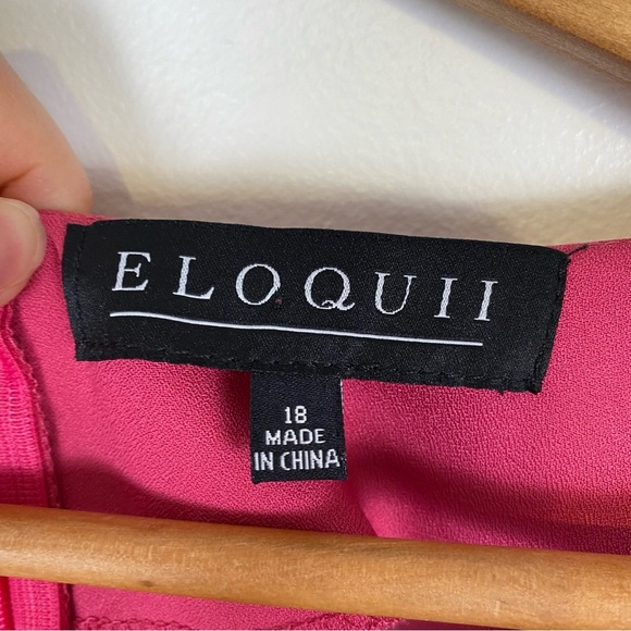 Eloquii Barbie Pink Bishops Long Sleeve Midi Dress Size 18 A Line - Picture 8 of 13